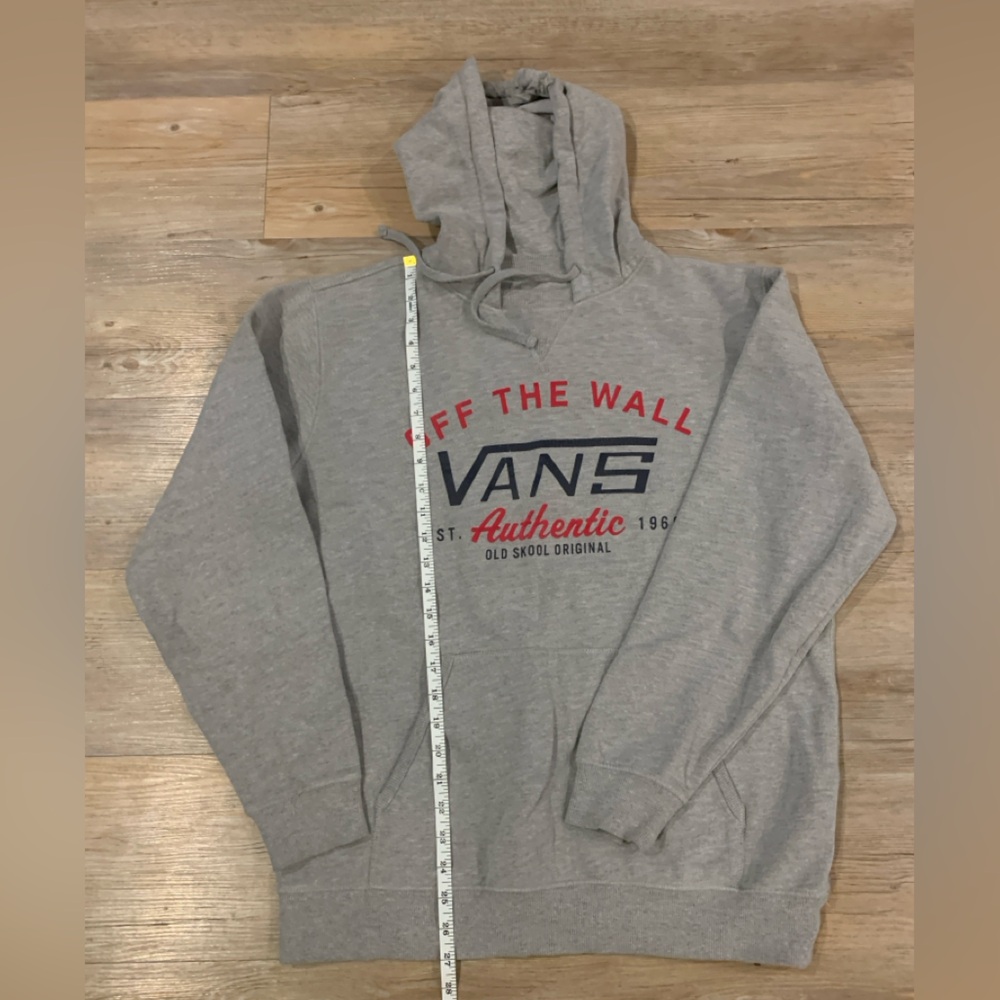 Vans Gray Hoodie with Red and Black Print - Picture 2 of 3